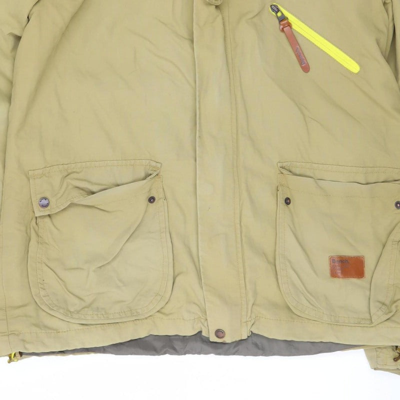 Bench Men's Beige XL Hooded Parka Jacket Full Zip