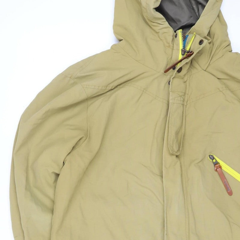 Bench Men's Beige XL Hooded Parka Jacket Full Zip