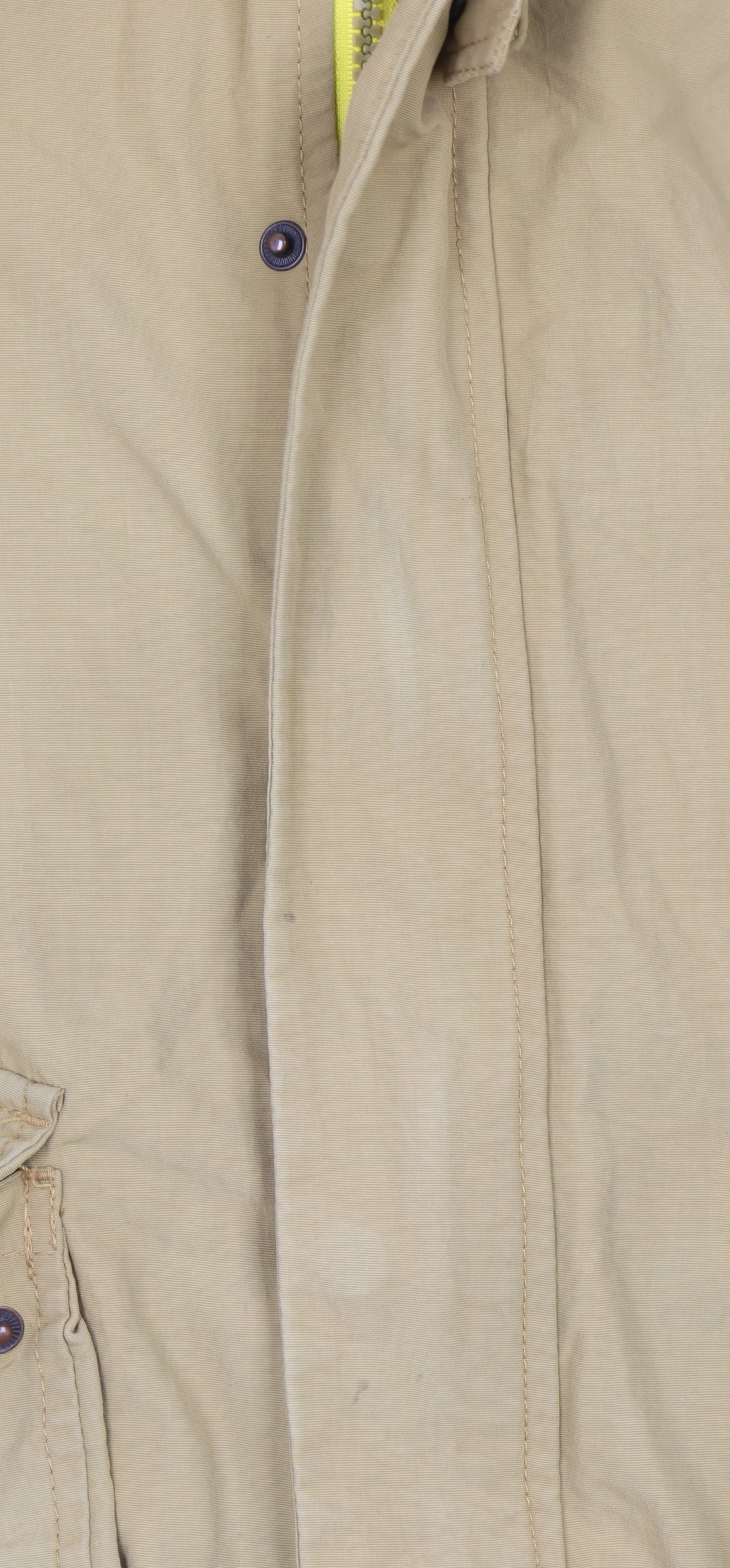 Bench Men's Beige XL Hooded Parka Jacket Full Zip