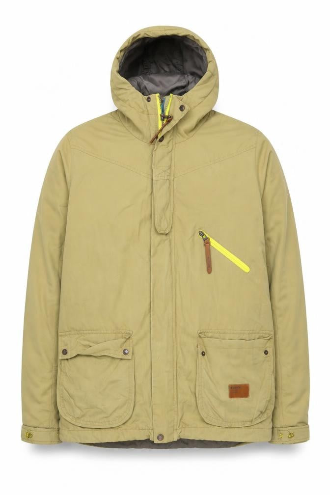 Bench Men's Beige XL Hooded Parka Jacket Full Zip