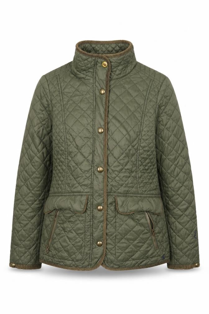 Joules Women’s Green UK 12 Quilted Padded Jacket Collared