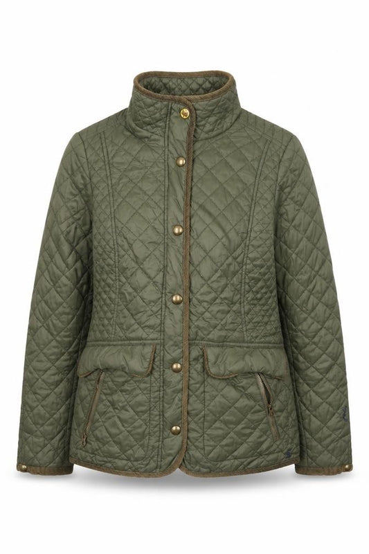 Joules Women’s Green UK 12 Quilted Padded Jacket Collared