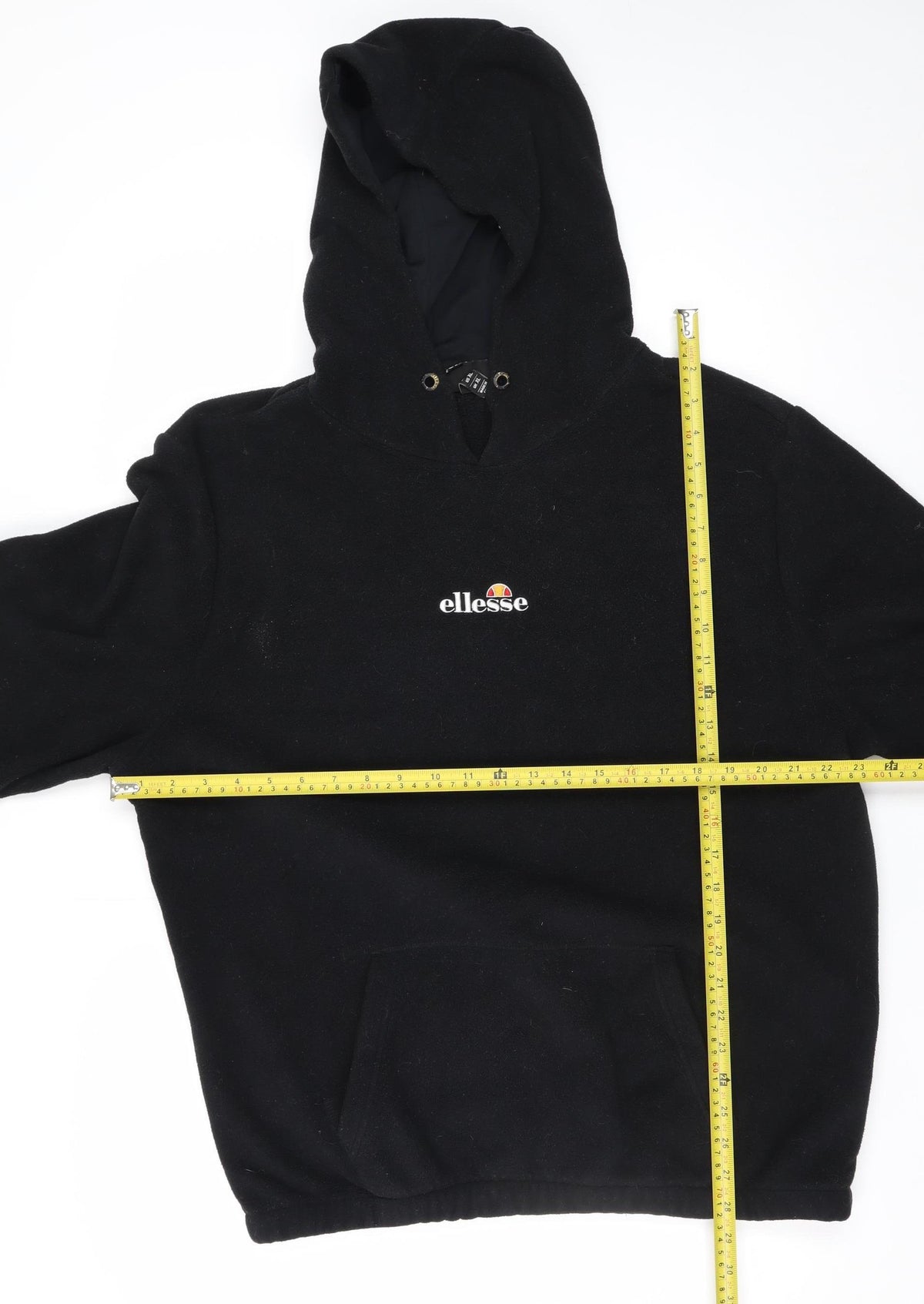 Ellesse Men’s Black XL Pullover Hoodie Logo Fleece Lined
