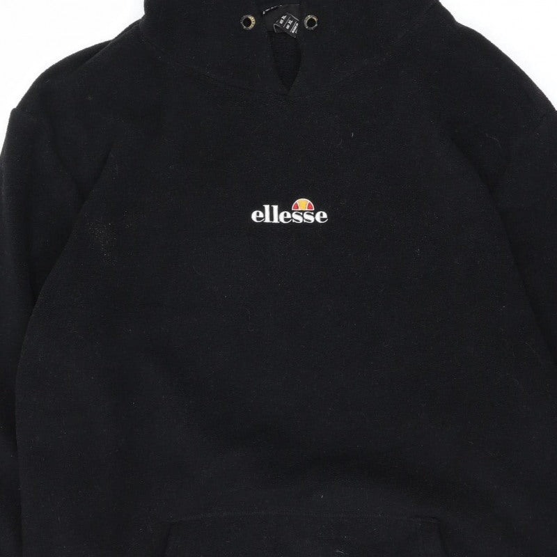 Ellesse Men’s Black XL Pullover Hoodie Logo Fleece Lined