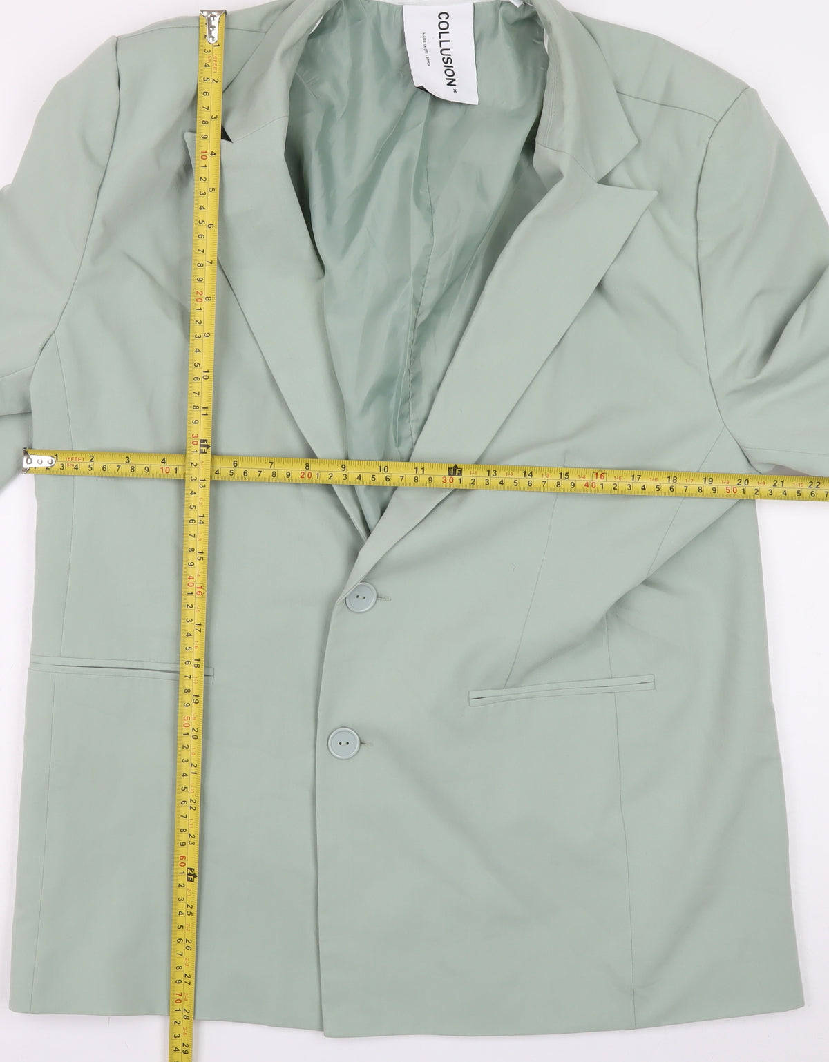 COLLUSION Women's Green UK 8 Tailored Single-Breasted Lined Blazer