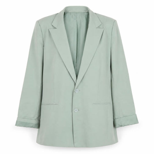 COLLUSION Women's Green UK 8 Tailored Single-Breasted Lined Blazer