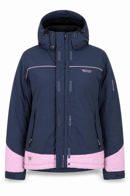 Brugi Women’s Blue Pink UK 14 Hooded Waterproof Ski Jacket