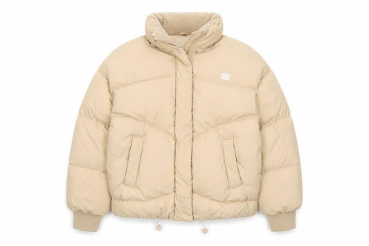 Levi's Women’s Beige S Hooded Puffer Jacket Quilted Short Coat