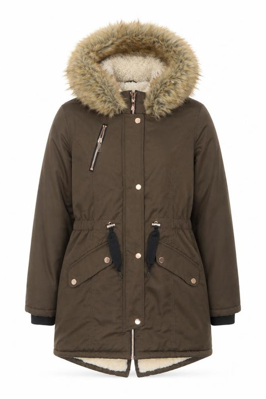 Next Girls Brown Faux Fur Hooded Parka Coat 12 Years Winter
