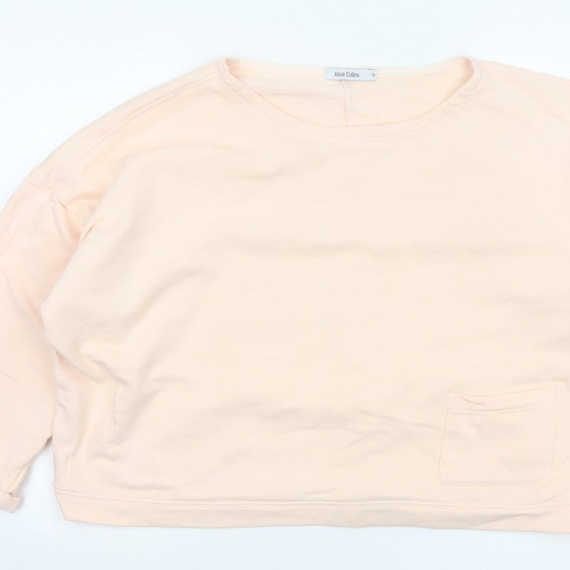 Alice Collins Women’s Pink Cotton Pocket Pullover Sweatshirt UK 18