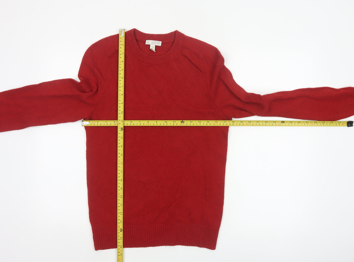 Gap Men Red XS Lambswool Crew Neck Pullover Jumper