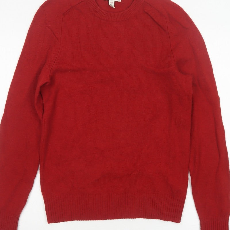 Gap Men Red XS Lambswool Crew Neck Pullover Jumper