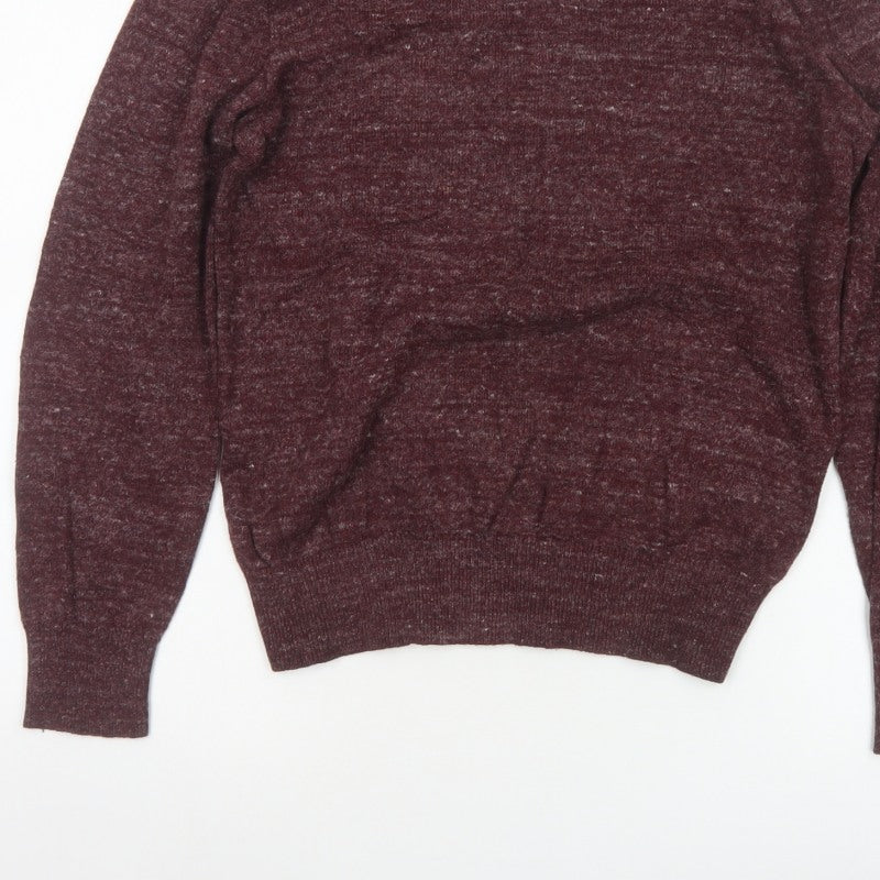 Gap Men’s Red Marl V-Neck Knit Pullover Jumper XS