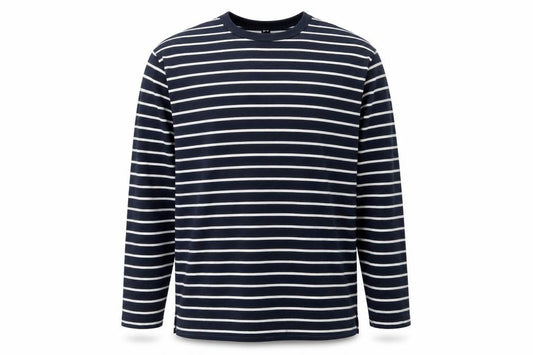 Uniqlo Men’s Blue XL Striped Cotton Long Sleeve Crew Neck Top