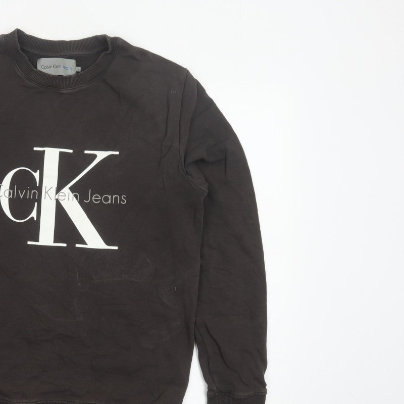 Calvin Klein Jeans Men’s Black S CK Logo Graphic Pullover Sweatshirt