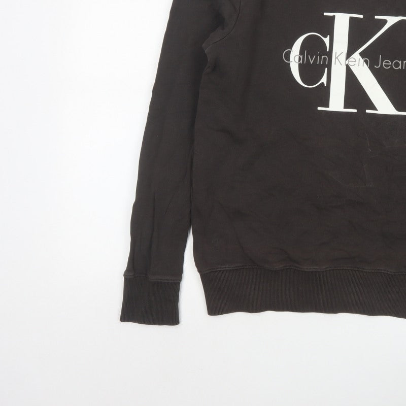 Calvin Klein Jeans Men’s Black S CK Logo Graphic Pullover Sweatshirt