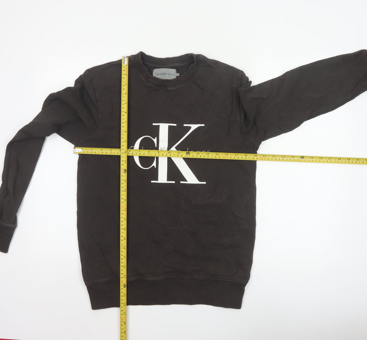 Calvin Klein Jeans Men’s Black S CK Logo Graphic Pullover Sweatshirt