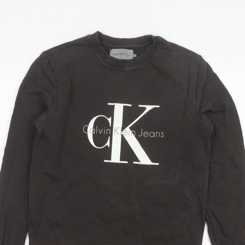 Calvin Klein Jeans Men’s Black S CK Logo Graphic Pullover Sweatshirt