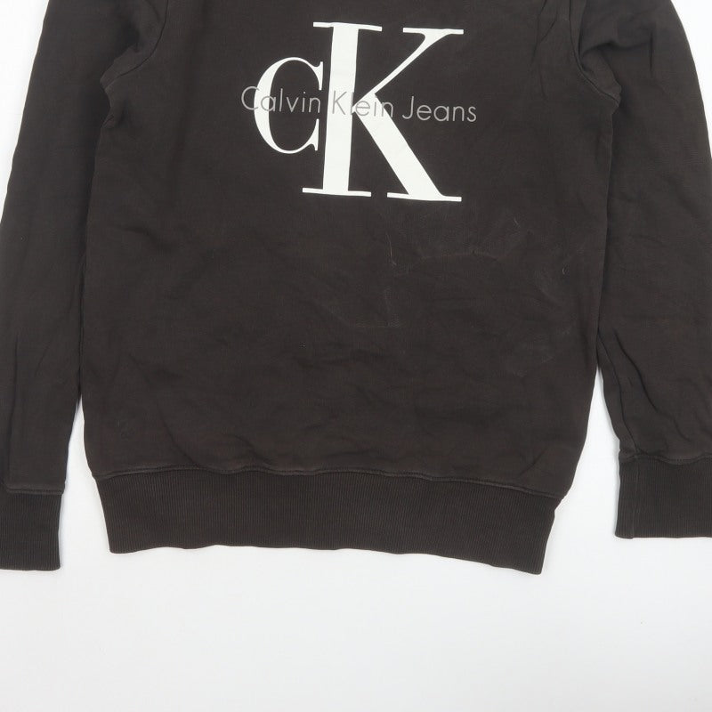 Calvin Klein Jeans Men’s Black S CK Logo Graphic Pullover Sweatshirt