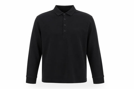 Hugo Boss Men's Black Size S Regular Fit Long Sleeve Cotton Polo Shirt