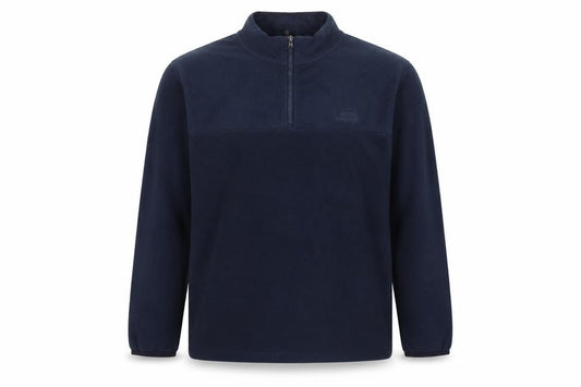 Weird Fish Men's Navy Blue L 1/4 Zip Fleece Sweatshirt Logo
