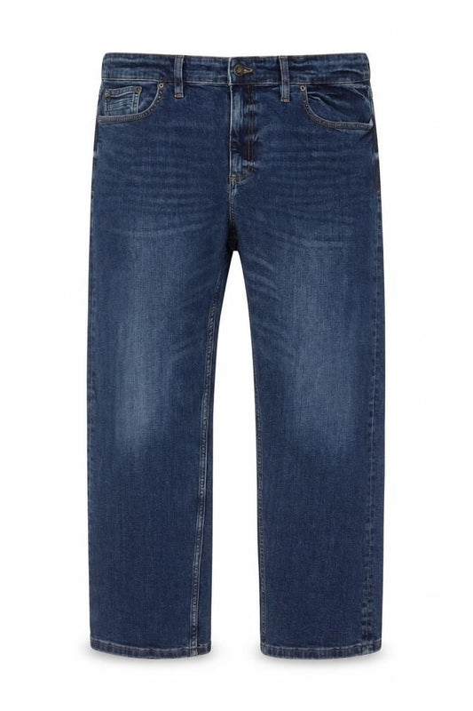Marks and Spencer Men's Blue 40in Loose Fit Straight Stretch Jeans W33