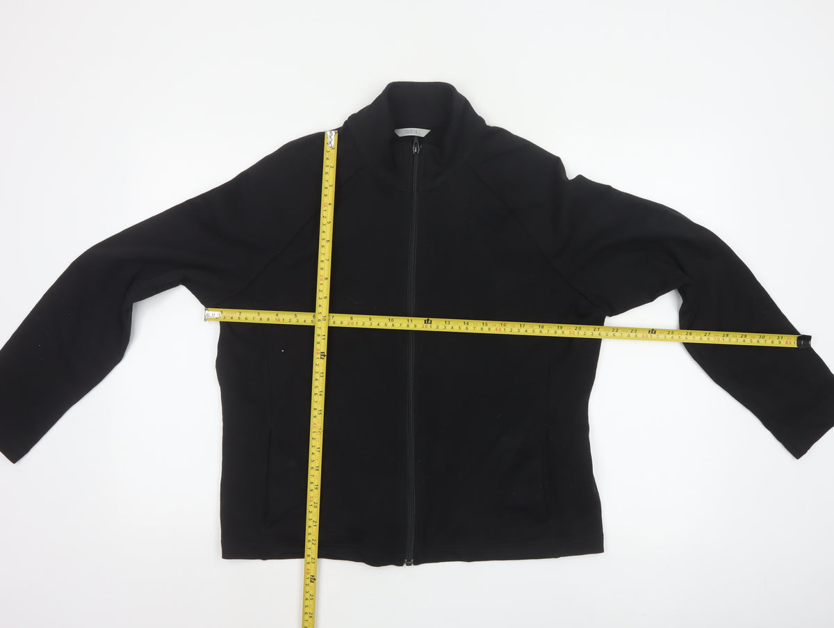 Marks and Spencer Women's Black UK 16 Basic Full Zip Stretch Jacket