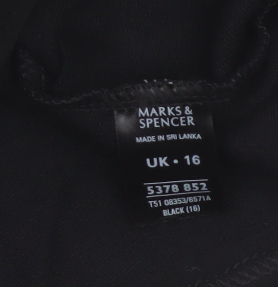 Marks and Spencer Women's Black UK 16 Basic Full Zip Stretch Jacket