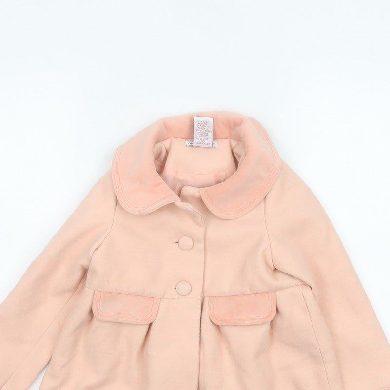 Cupcakes and Cashmere Girls Pink 3-4 Years Button Front Collared Coat