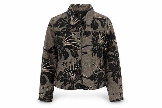 Coldwater Creek Women's Brown Floral Petite XS Button Jacket