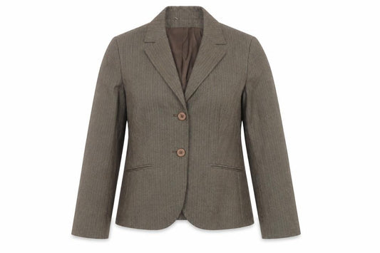 Ann Taylor Women’s Brown Herringbone Blazer UK 12 Petite Lined