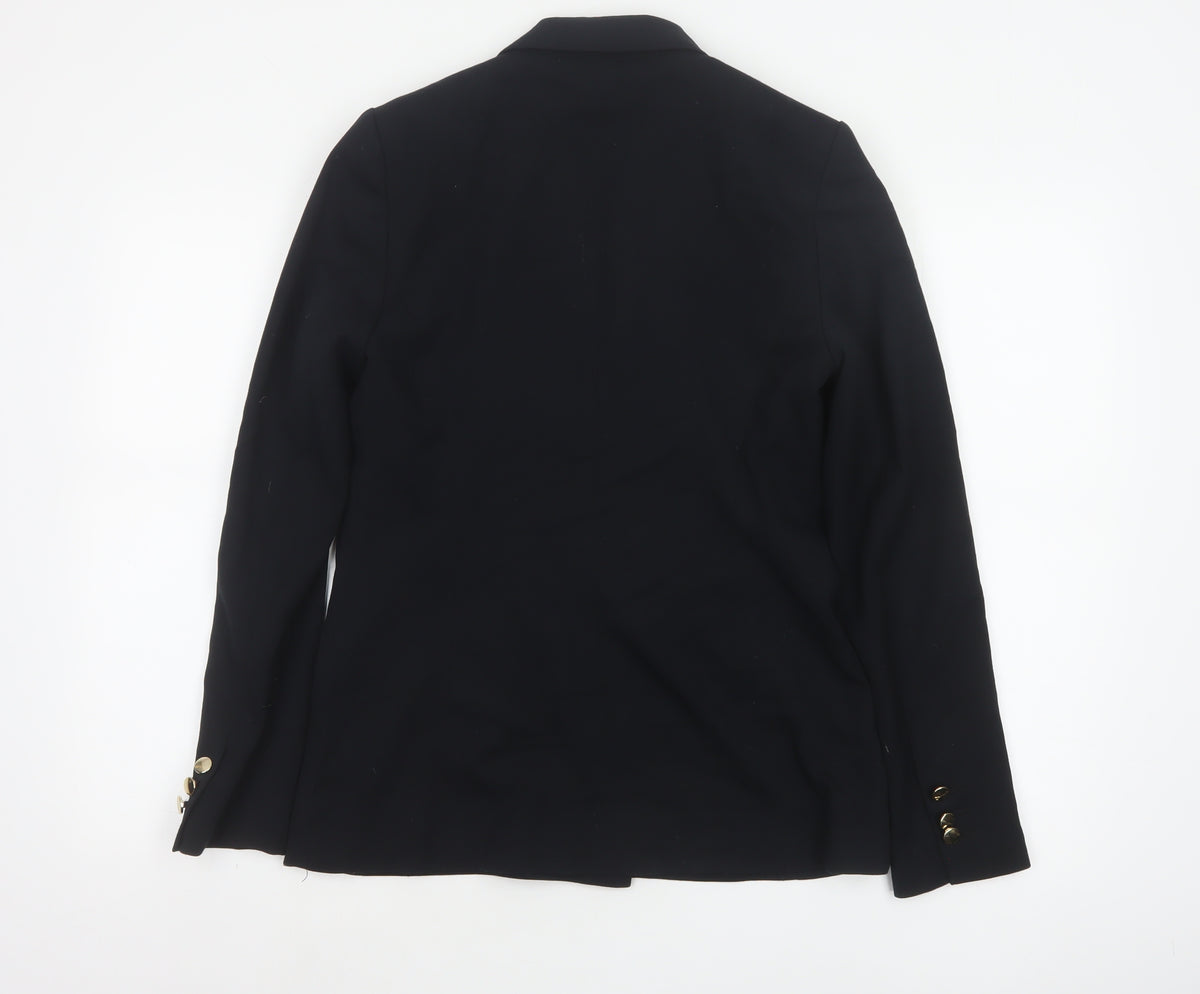 Marks & Spencer Women’s Black UK 8 Double-Breasted Gold Button Blazer