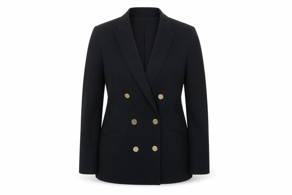 Marks & Spencer Women’s Black UK 8 Double-Breasted Gold Button Blazer