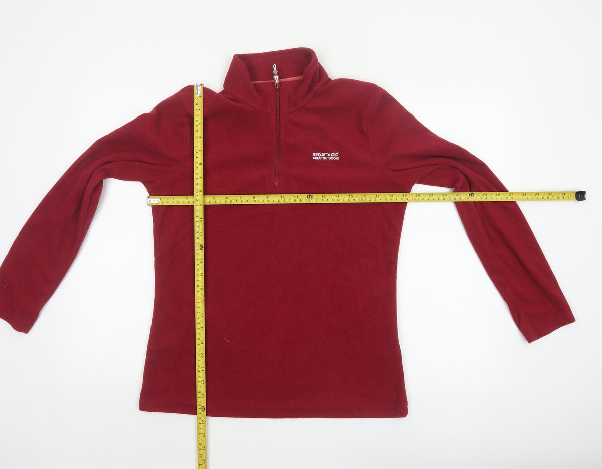 Regatta Women Red UK 10 1/4 Zip Fleece Pullover Sweatshirt