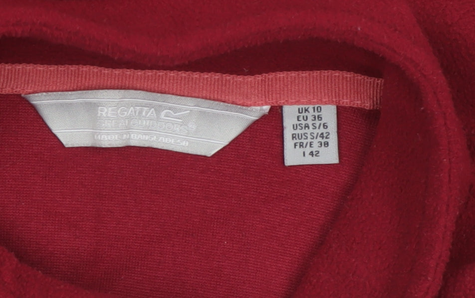 Regatta Women Red UK 10 1/4 Zip Fleece Pullover Sweatshirt