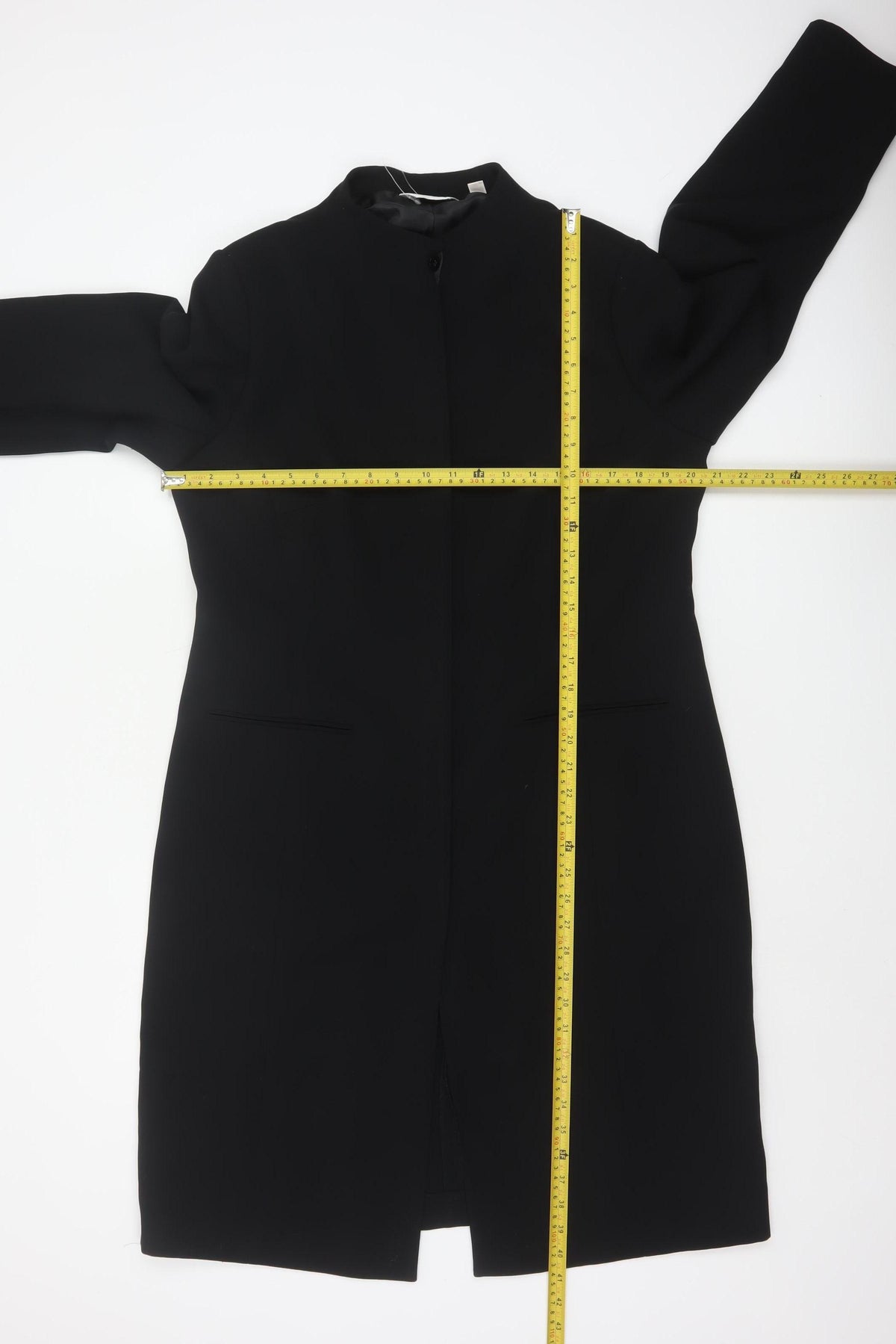 Next Women’s Black UK 16 Long Single-Breasted Lined Overcoat