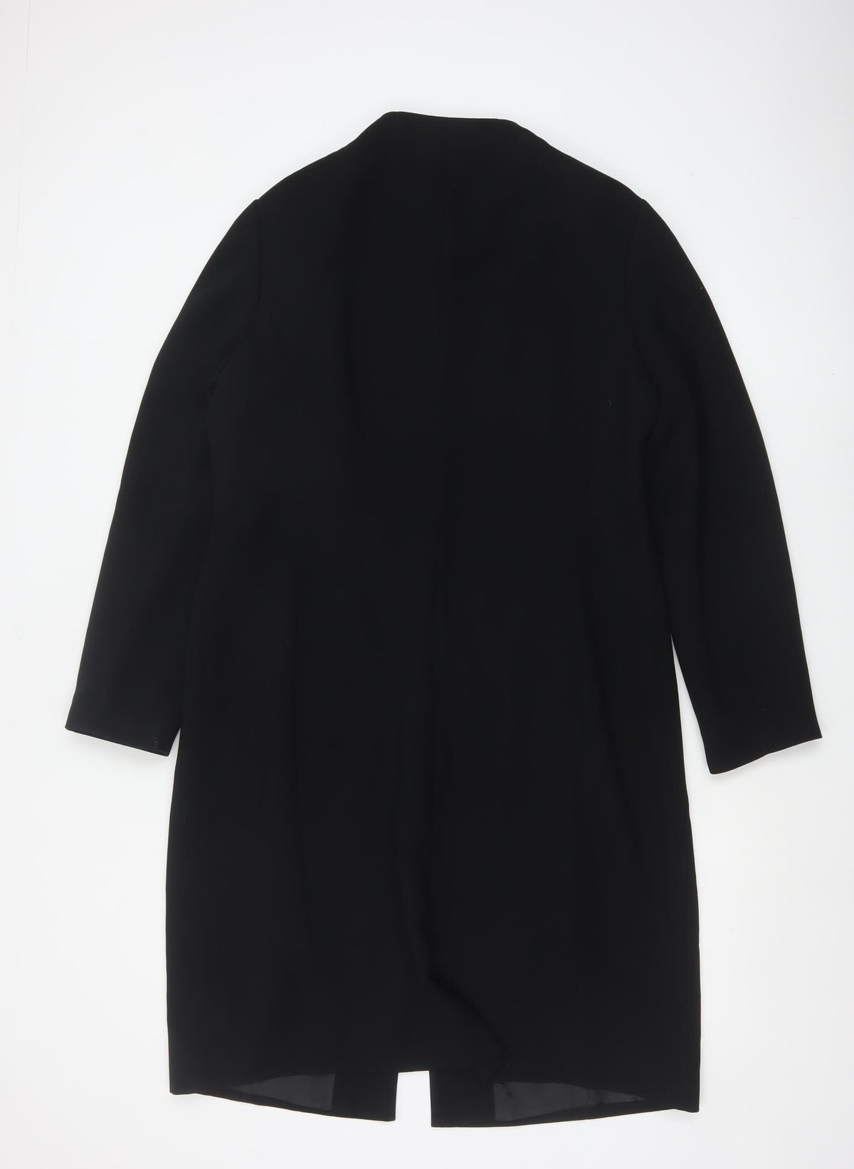 Next Women’s Black UK 16 Long Single-Breasted Lined Overcoat