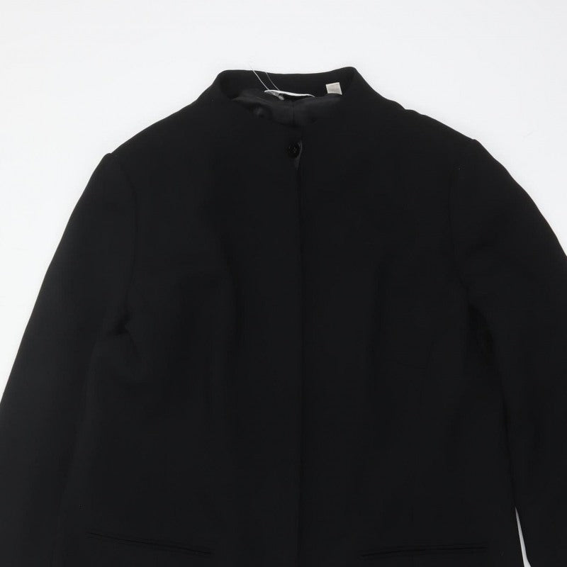 Next Women’s Black UK 16 Long Single-Breasted Lined Overcoat