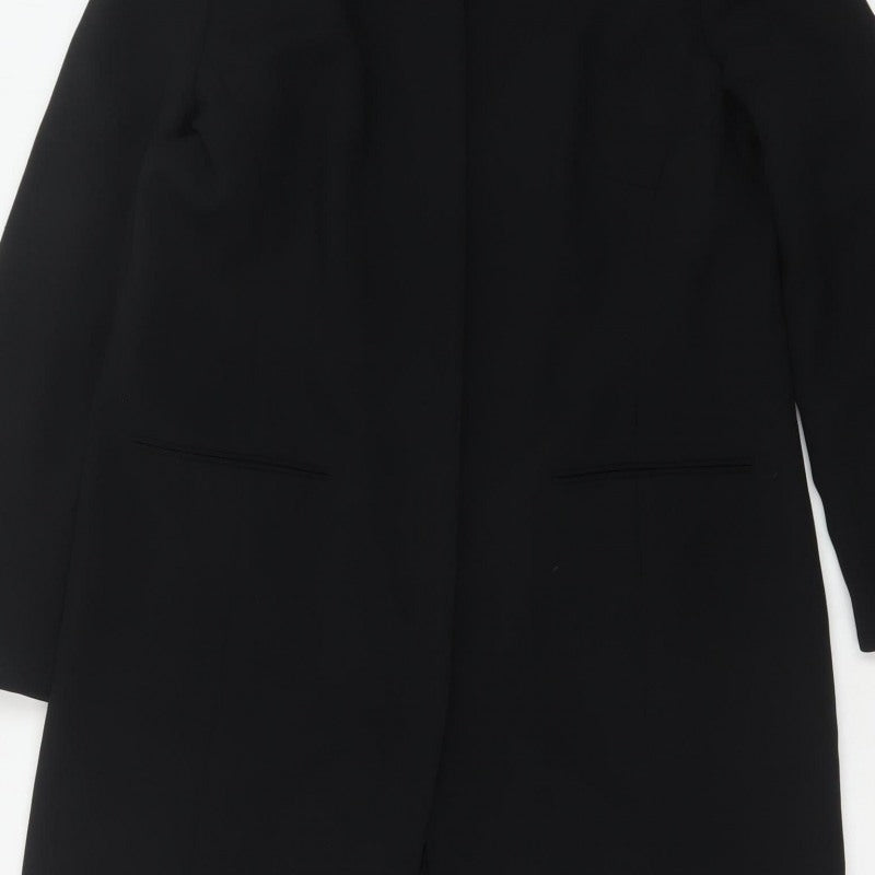 Next Women’s Black UK 16 Long Single-Breasted Lined Overcoat