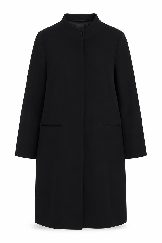 Next Women’s Black UK 16 Long Single-Breasted Lined Overcoat