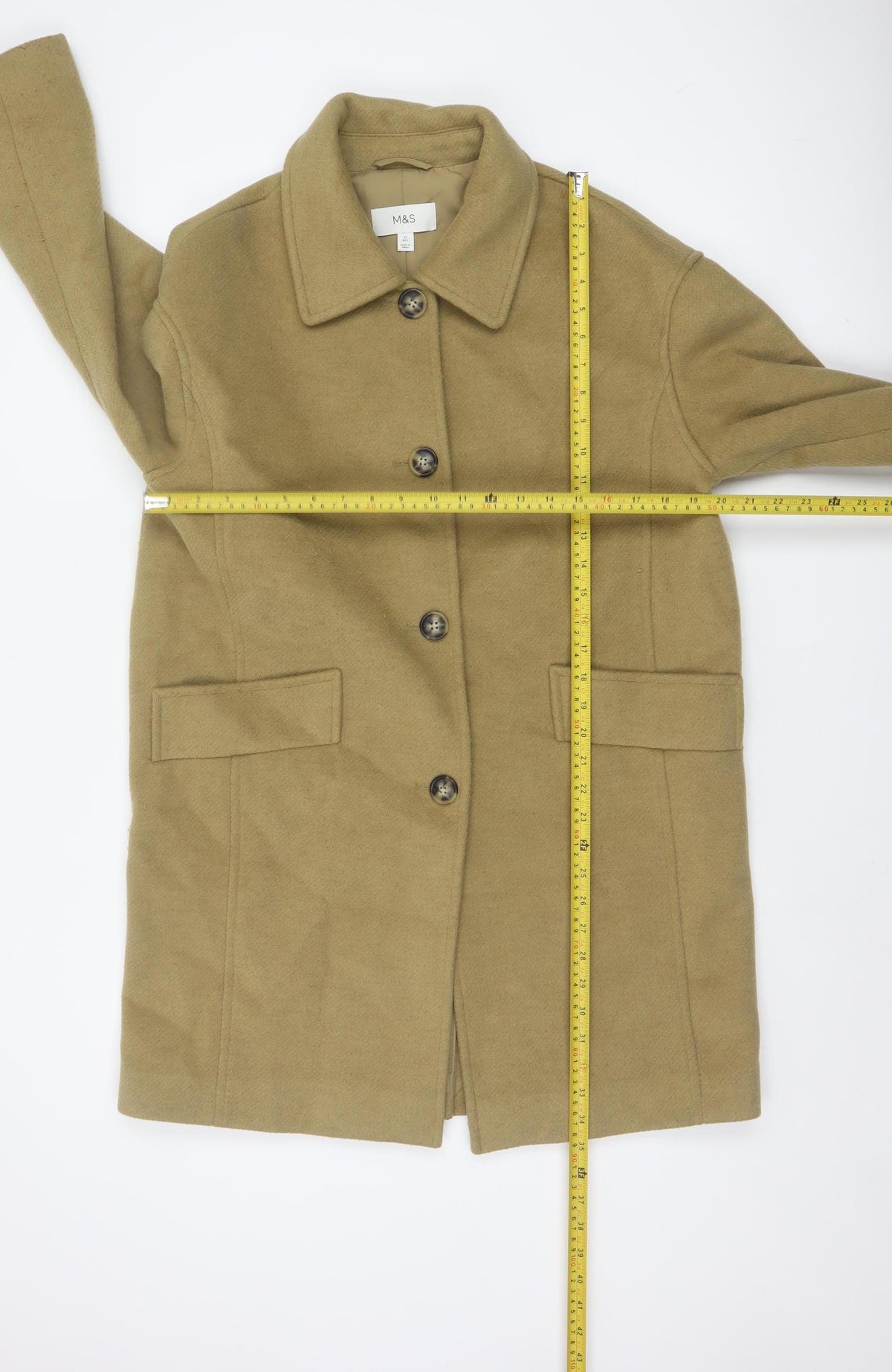 Marks and Spencer Women’s Brown Size 12 Long Button Overcoat