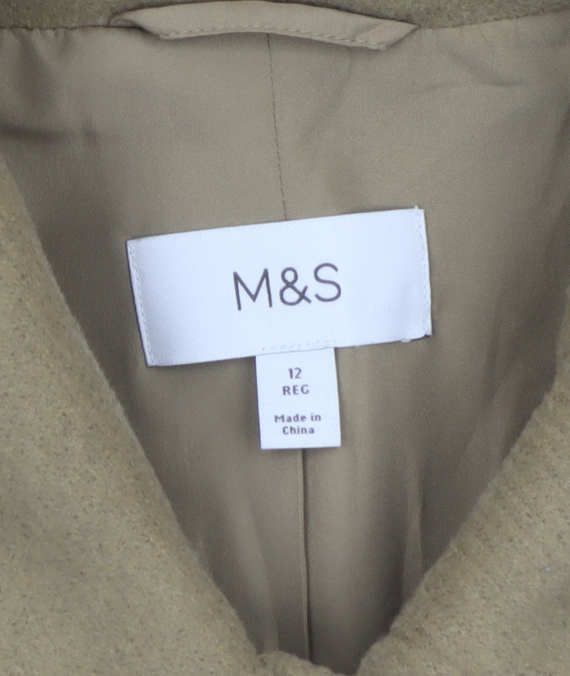 Marks and Spencer Women’s Brown Size 12 Long Button Overcoat