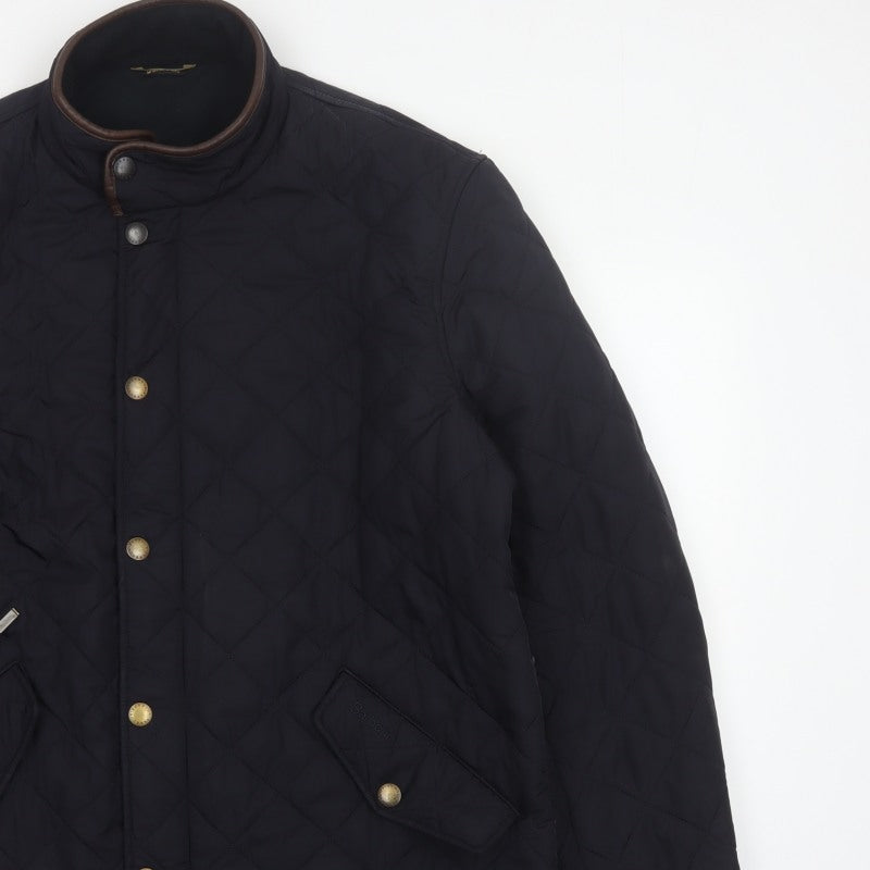 Barbour Men’s Black XL Quilted Padded Stand Collar Jacket