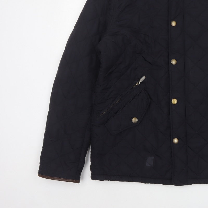 Barbour Men’s Black XL Quilted Padded Stand Collar Jacket