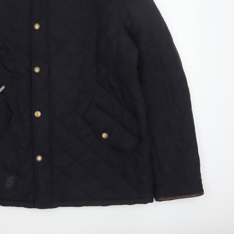 Barbour Men’s Black XL Quilted Padded Stand Collar Jacket