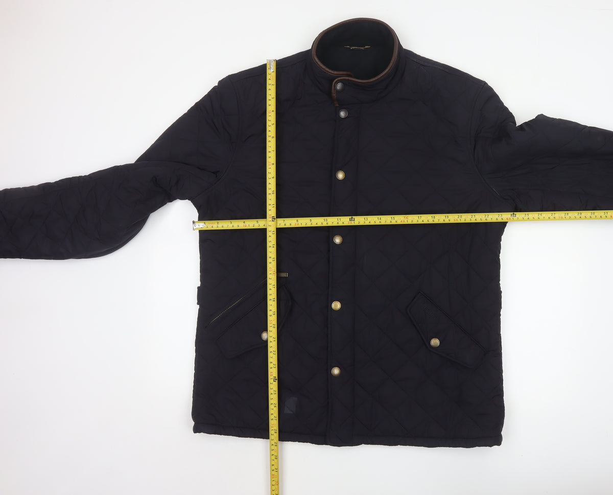 Barbour Men’s Black XL Quilted Padded Stand Collar Jacket