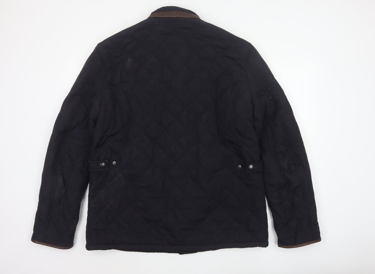 Barbour Men’s Black XL Quilted Padded Stand Collar Jacket