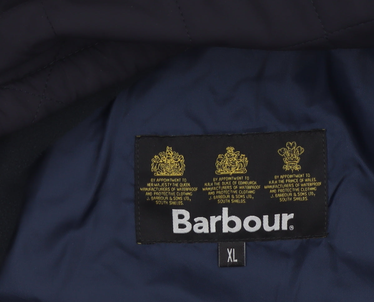 Barbour Men’s Black XL Quilted Padded Stand Collar Jacket