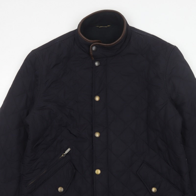 Barbour Men’s Black XL Quilted Padded Stand Collar Jacket