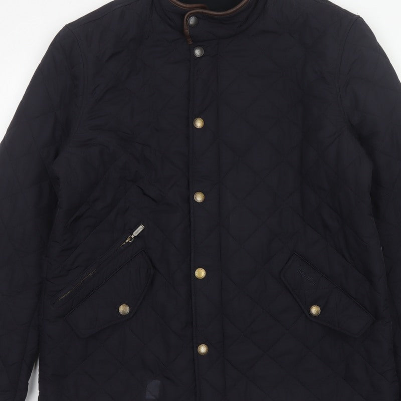 Barbour Men’s Black XL Quilted Padded Stand Collar Jacket